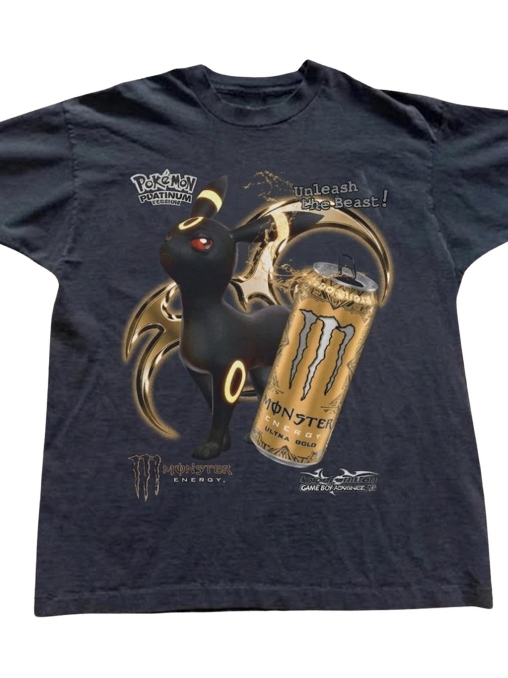 Platinum x Monster Energy Umbreon Graphic Tee - Black & Gold